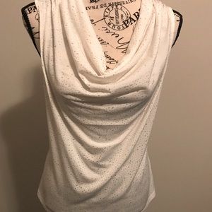 White Embellished Cowl Neck Blouse